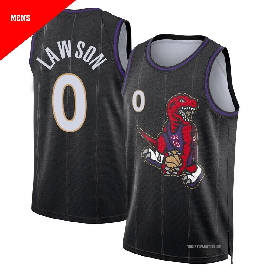 Men's Toronto Raptors A.J. Lawson ＃0 2024/25 Swingman Black City Edition Jersey