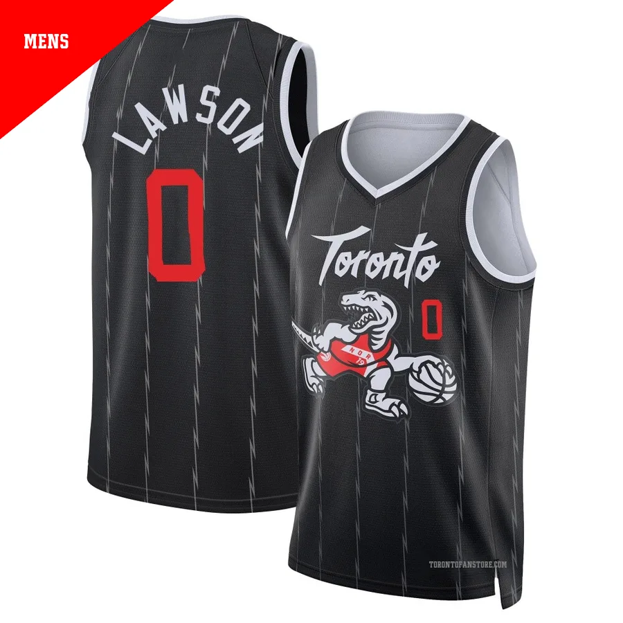 Men's Toronto Raptors A.J. Lawson ＃0 2025/26 Swingman Black City Edition Jersey