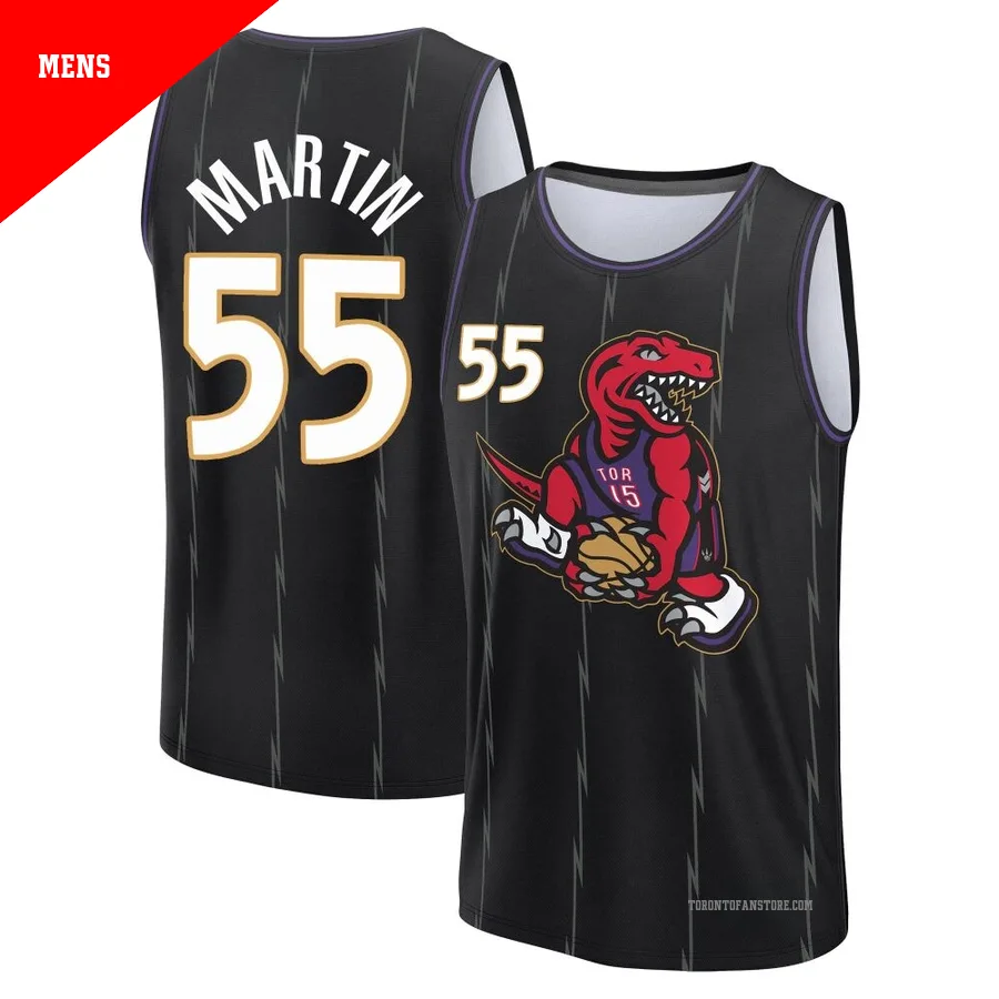 Men's Toronto Raptors Alijah Martin ＃55 2024/25 Black Fast Break City Edition Jersey