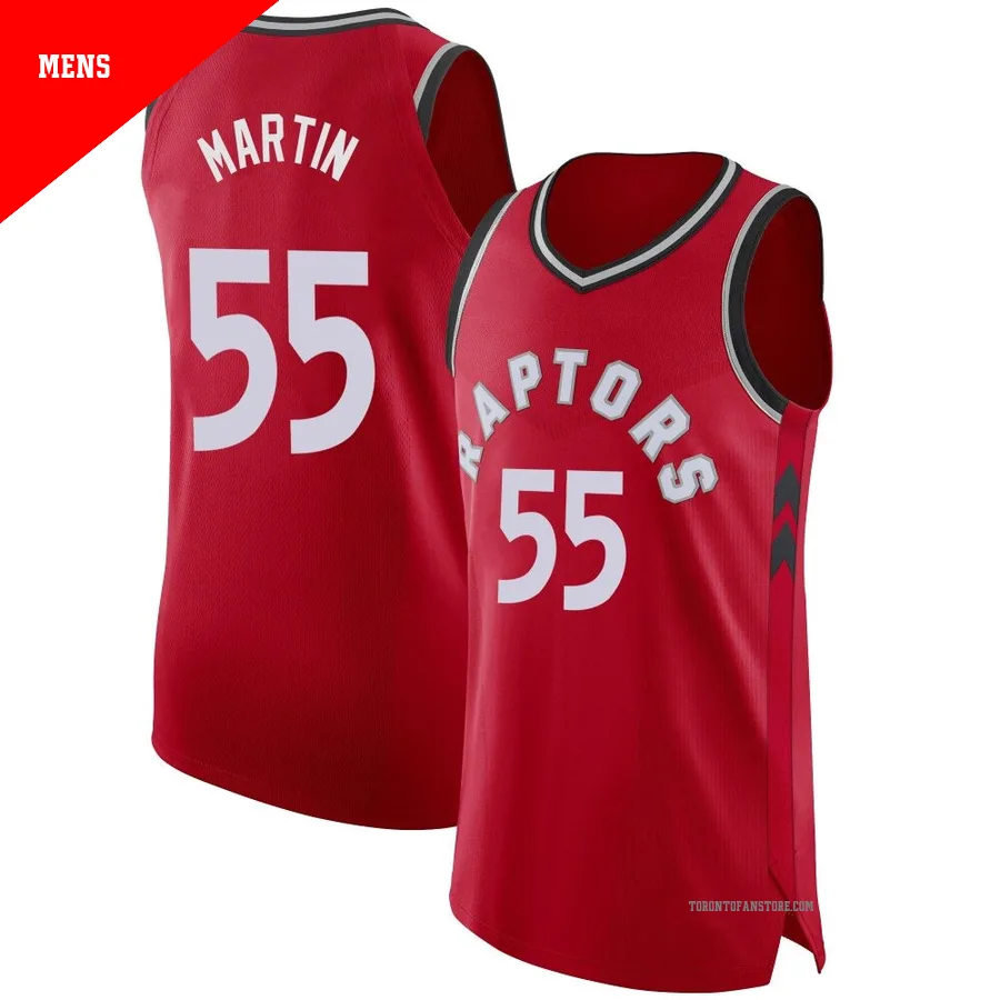 Men's Toronto Raptors Alijah Martin ＃55 Red Authentic Jersey - Icon Edition