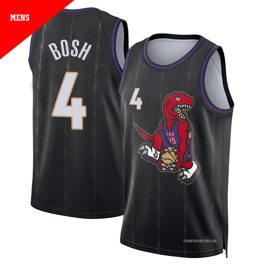 Men's Toronto Raptors Chris Bosh ＃4 2024/25 Swingman Black City Edition Jersey