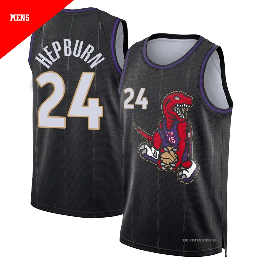 Men's Toronto Raptors Chucky Hepburn ＃24 2024/25 Swingman Black City Edition Jersey