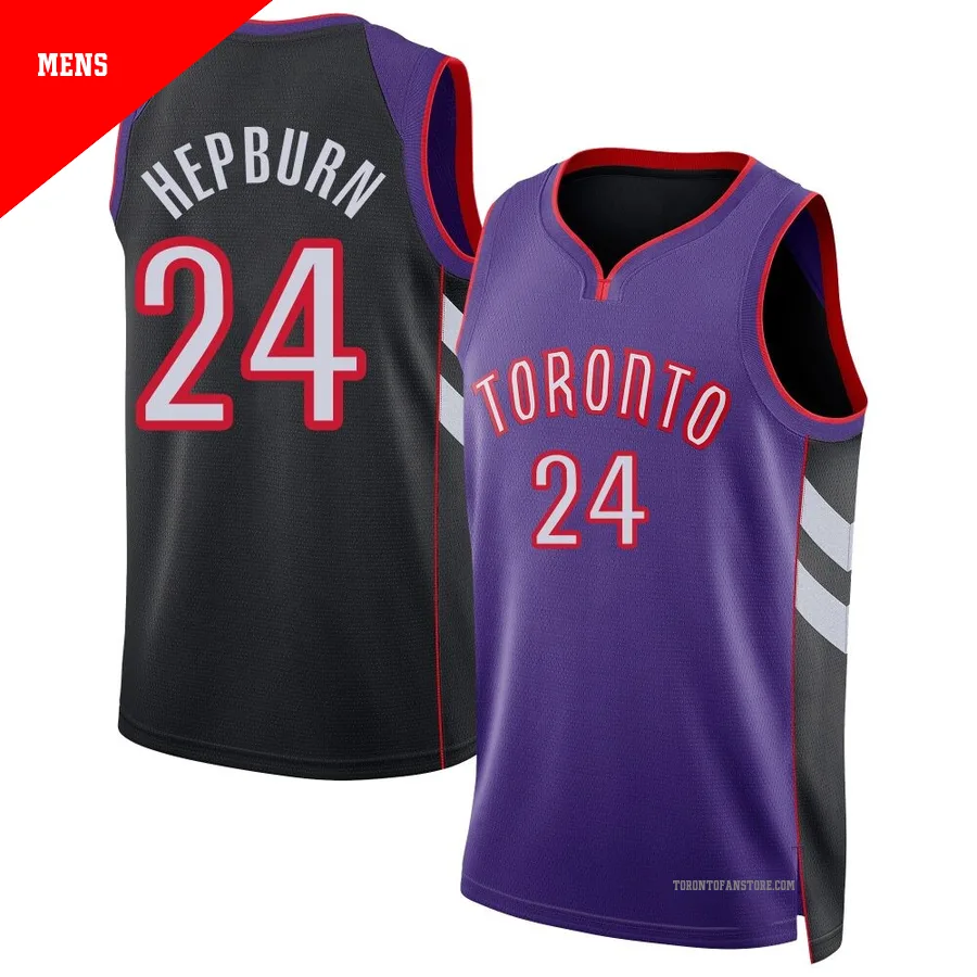Men's Toronto Raptors Chucky Hepburn ＃24 2024/25 Swingman Purple Classic Edition Jersey
