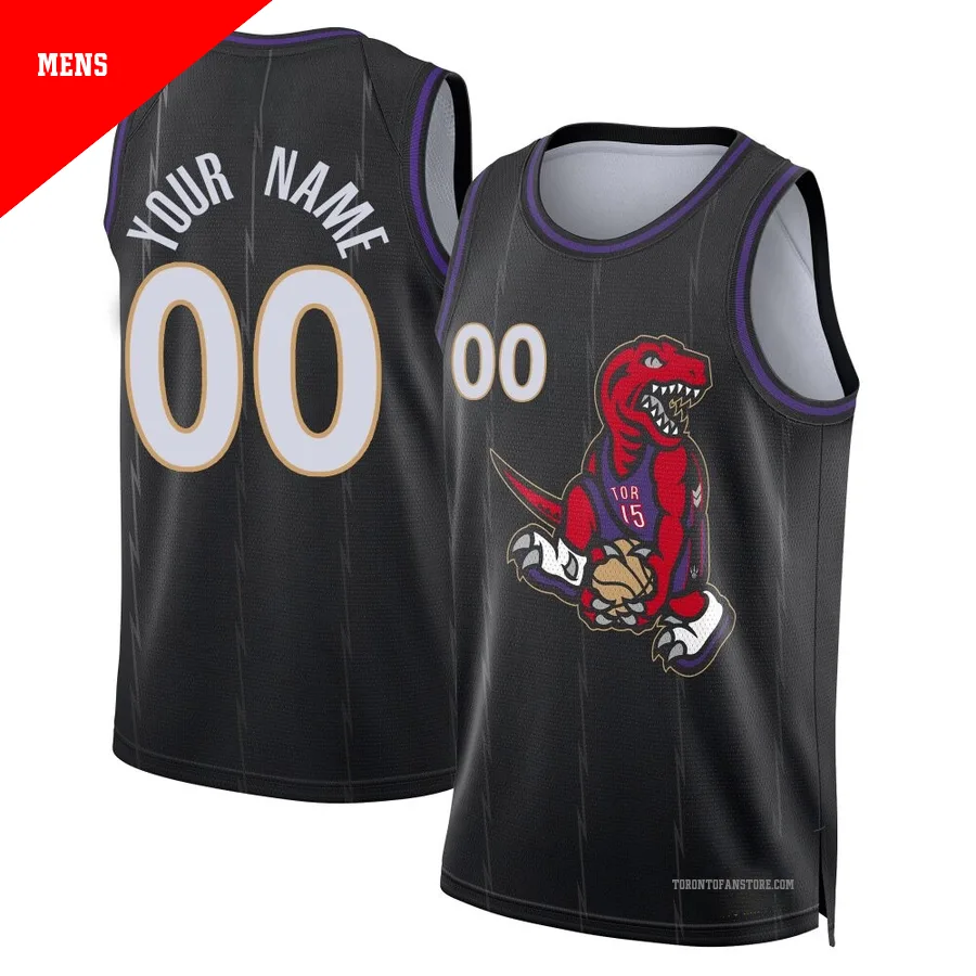 Men's Toronto Raptors Custom ＃00 2024/25 Swingman Black City Edition Jersey