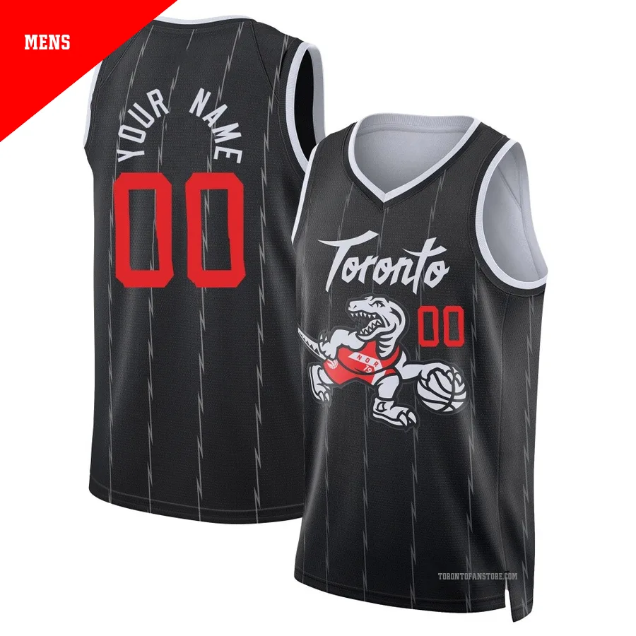 Men's Toronto Raptors Custom ＃00 2025/26 Swingman Black City Edition Jersey