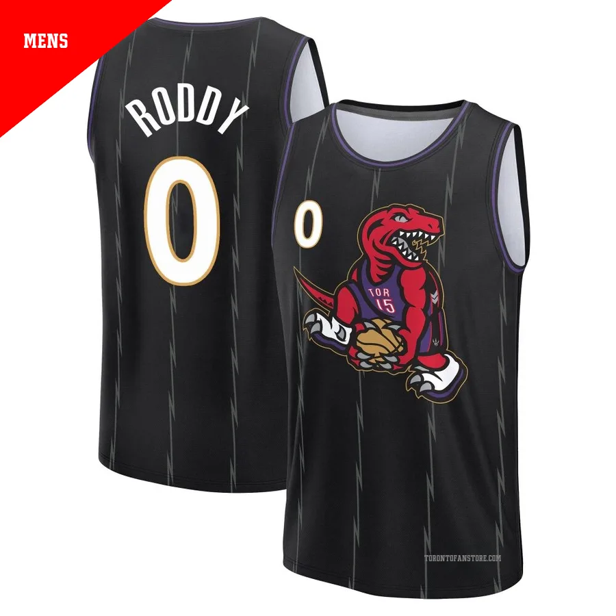 Men's Toronto Raptors David Roddy ＃0 2024/25 Black Fast Break City Edition Jersey