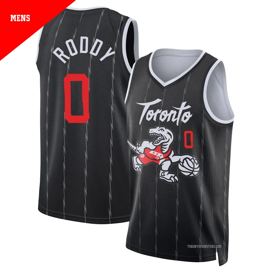 Men's Toronto Raptors David Roddy ＃0 2025/26 Swingman Black City Edition Jersey