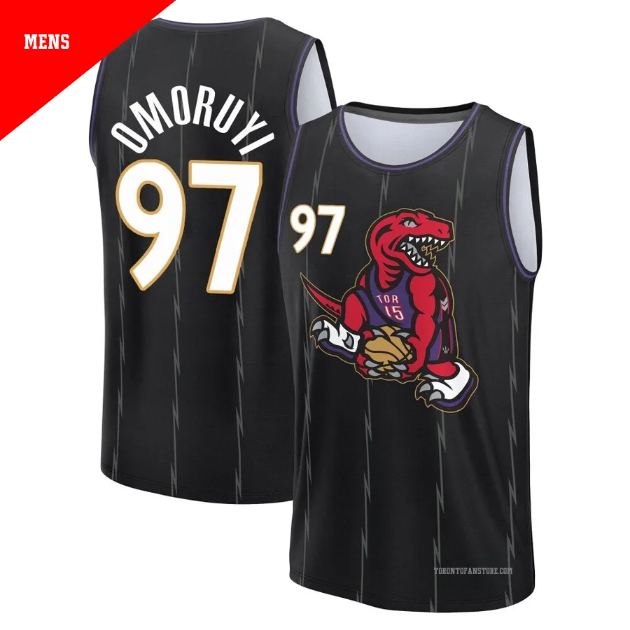 Men's Toronto Raptors Eugene Omoruyi ＃97 2024/25 Black Fast Break City Edition Jersey