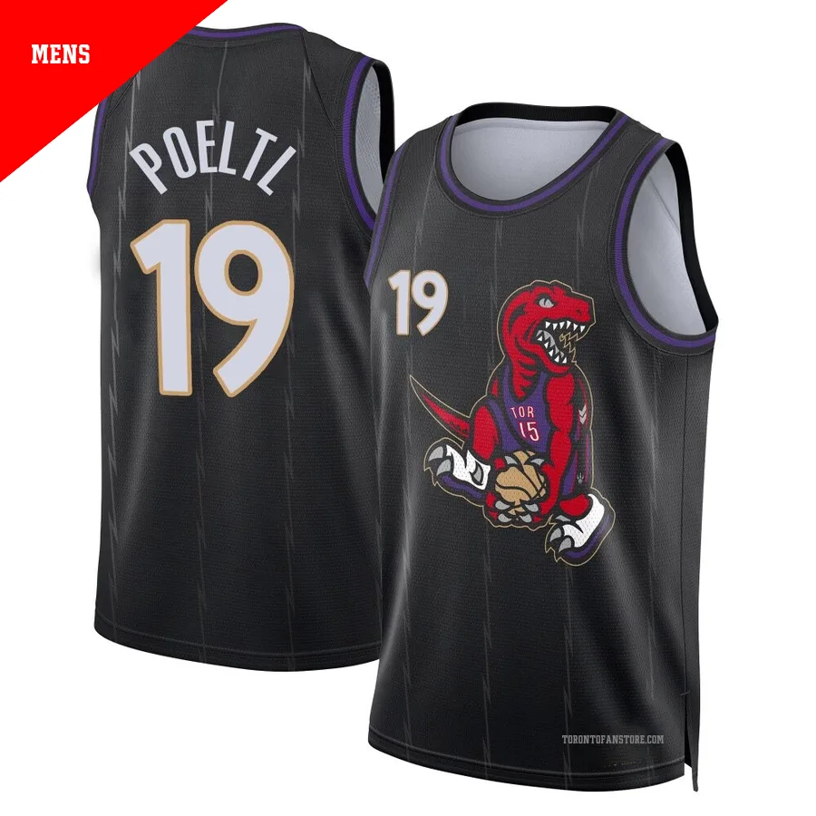 Men's Toronto Raptors Jakob Poeltl ＃19 2024/25 Swingman Black City Edition Jersey