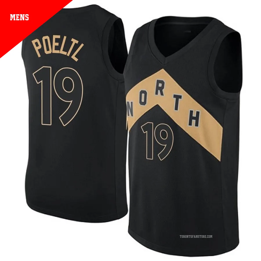 Men's Toronto Raptors Jakob Poeltl ＃19 Black Swingman Jersey - City Edition