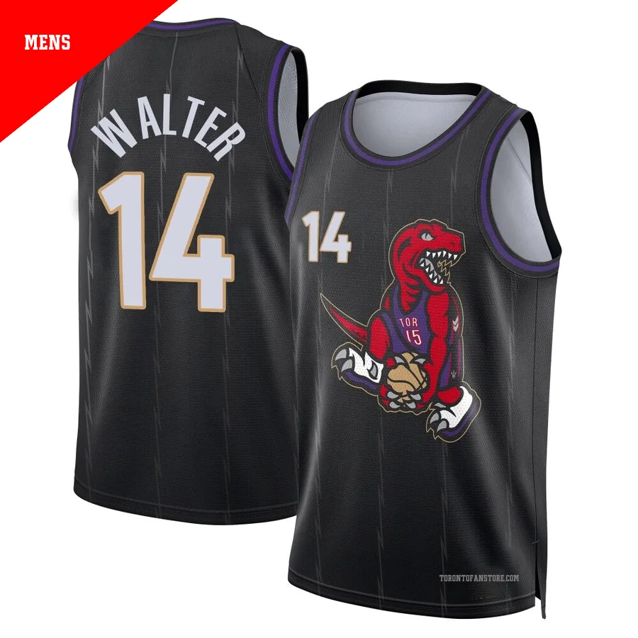 Men's Toronto Raptors Ja'Kobe Walter ＃14 2024/25 Swingman Black City Edition Jersey