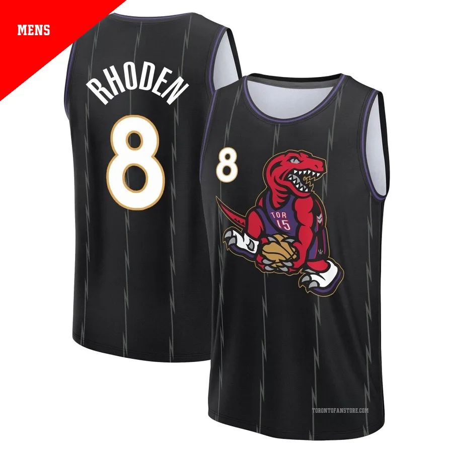 Men's Toronto Raptors Jared Rhoden ＃8 2024/25 Black Fast Break City Edition Jersey