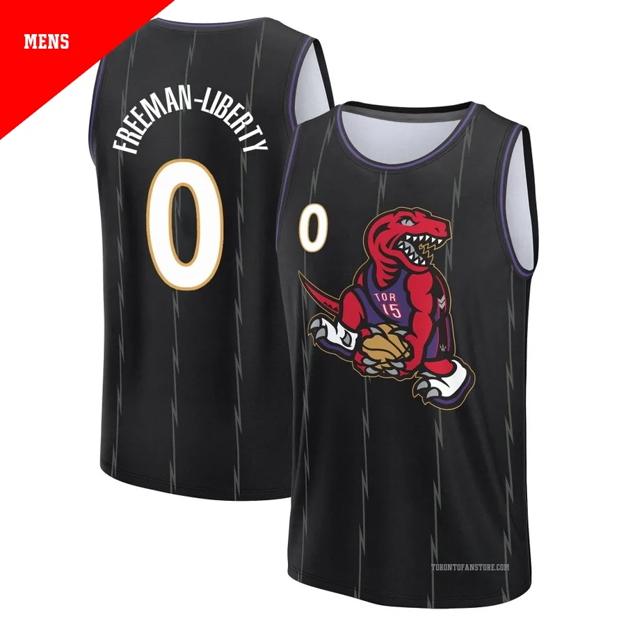 Men's Toronto Raptors Javon Freeman-Liberty ＃0 2024/25 Black Fast Break City Edition Jersey