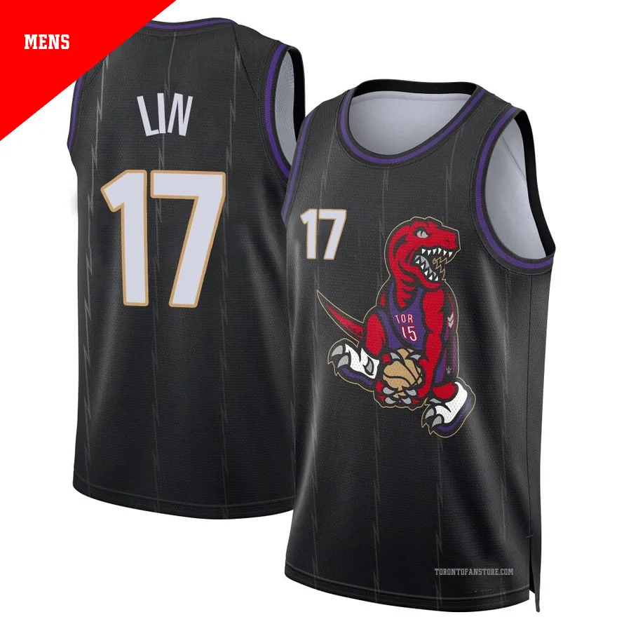 Men's Toronto Raptors Jeremy Lin ＃17 2024/25 Swingman Black City Edition Jersey