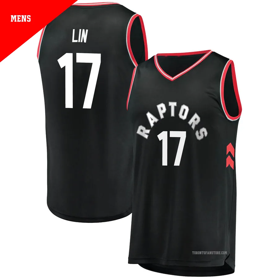 Men's Toronto Raptors Jeremy Lin ＃17 Black Fast Break Jersey - Statement Edition