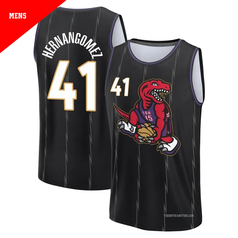Men's Toronto Raptors Juancho Hernangomez ＃41 2024/25 Black Fast Break City Edition Jersey