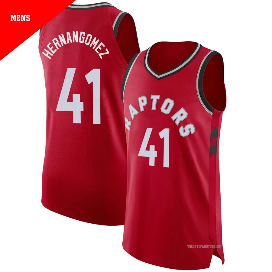 Men's Toronto Raptors Juancho Hernangomez ＃41 Red Authentic Jersey - Icon Edition