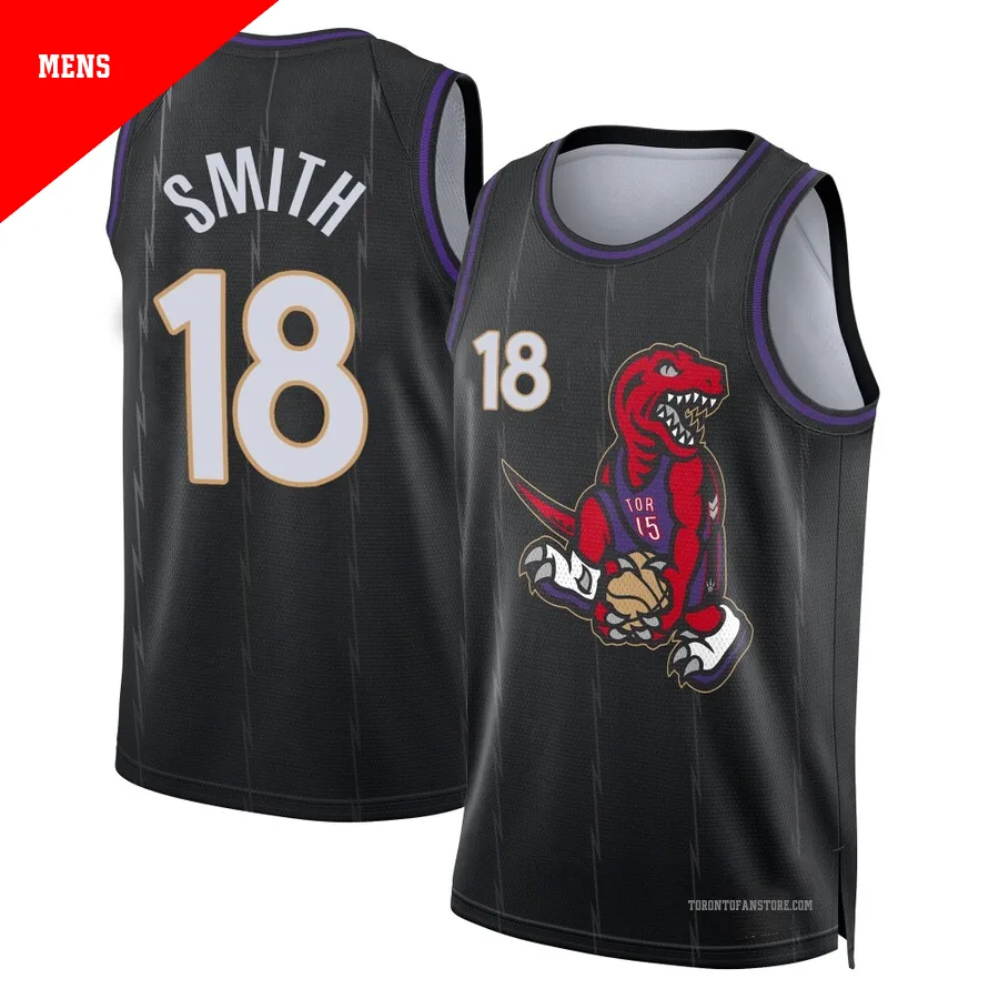 Men's Toronto Raptors Malachi Smith ＃18 2024/25 Swingman Black City Edition Jersey