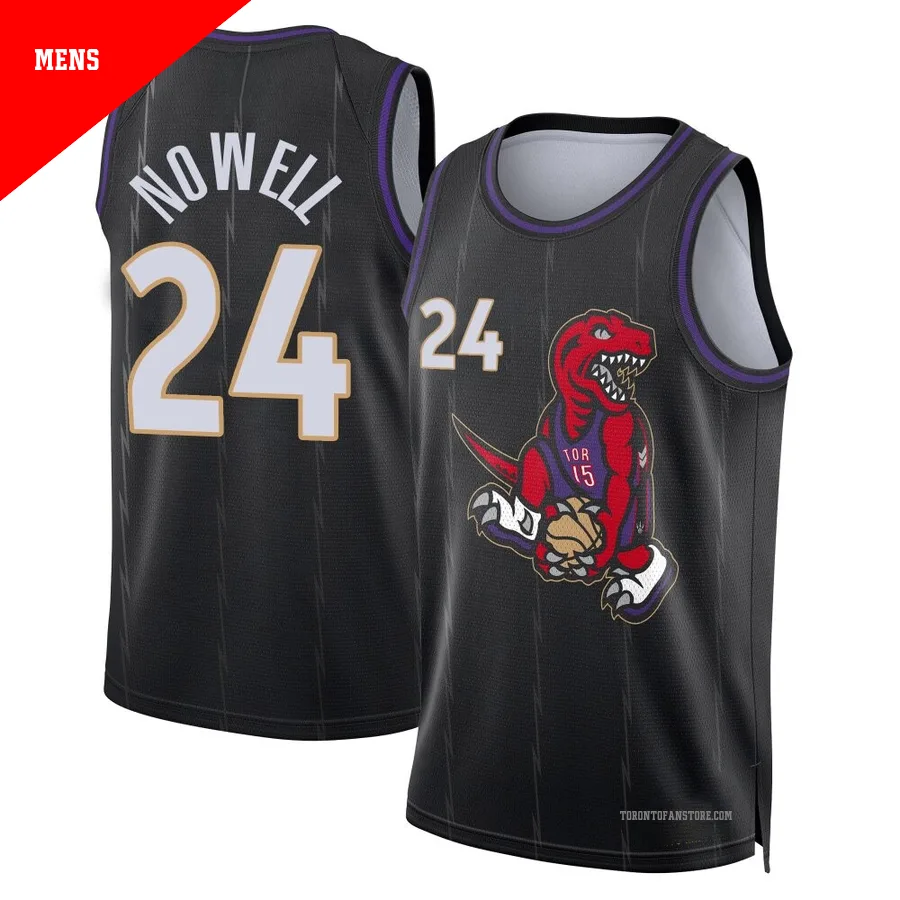 Men's Toronto Raptors Markquis Nowell ＃24 2024/25 Swingman Black City Edition Jersey