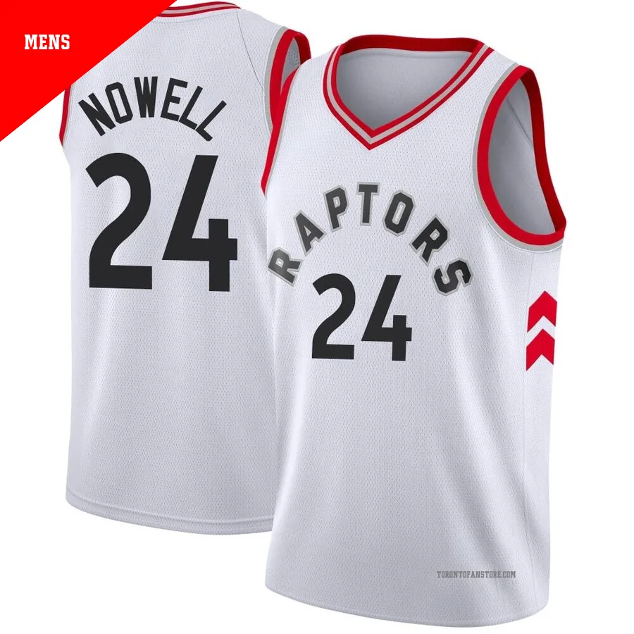 Men's Toronto Raptors Markquis Nowell ＃24 White Swingman Jersey - Association Edition
