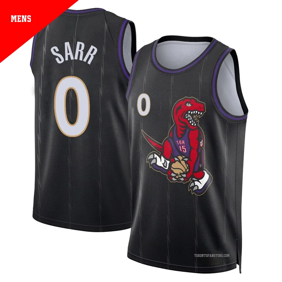 Men's Toronto Raptors Olivier Sarr ＃0 2024/25 Swingman Black City Edition Jersey