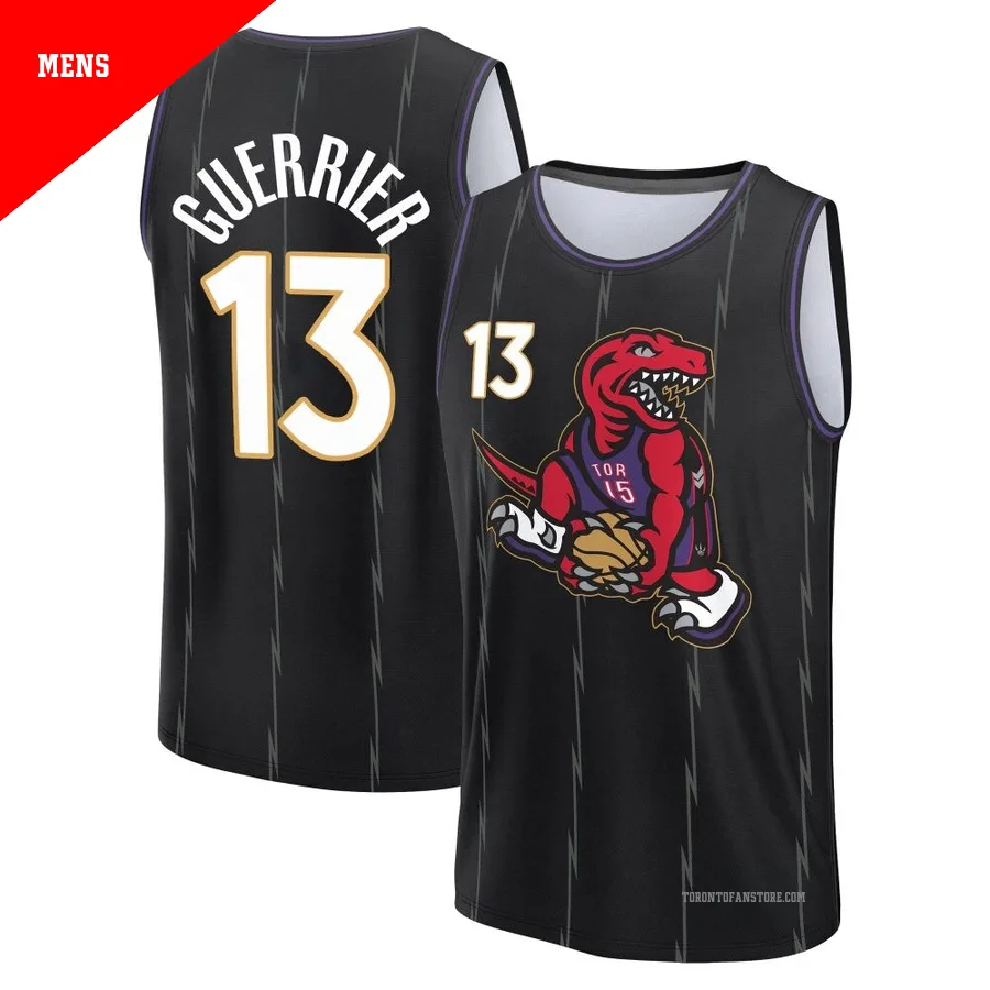Men's Toronto Raptors Quincy Guerrier ＃13 2024/25 Black Fast Break City Edition Jersey