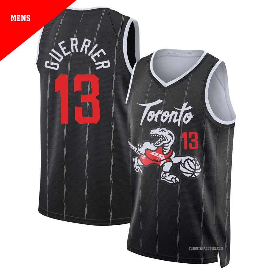 Men's Toronto Raptors Quincy Guerrier ＃13 2025/26 Swingman Black City Edition Jersey