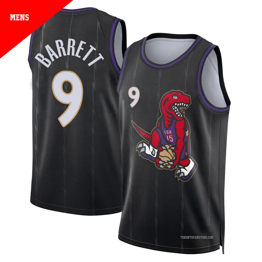 Men's Toronto Raptors RJ Barrett ＃9 2024/25 Swingman Black City Edition Jersey