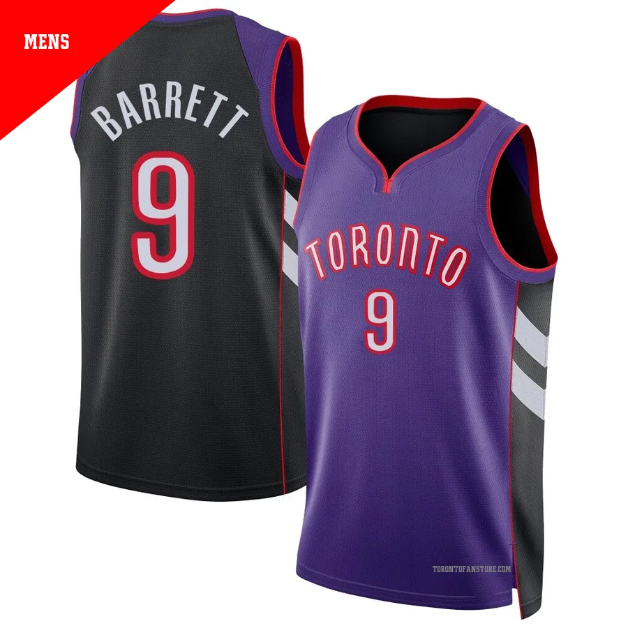 Men's Toronto Raptors RJ Barrett ＃9 2024/25 Swingman Purple Classic Edition Jersey