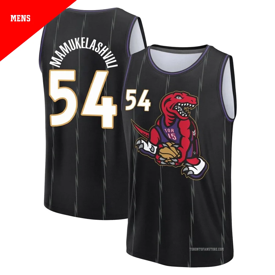 Men's Toronto Raptors Sandro Mamukelashvili ＃54 2024/25 Black Fast Break City Edition Jersey