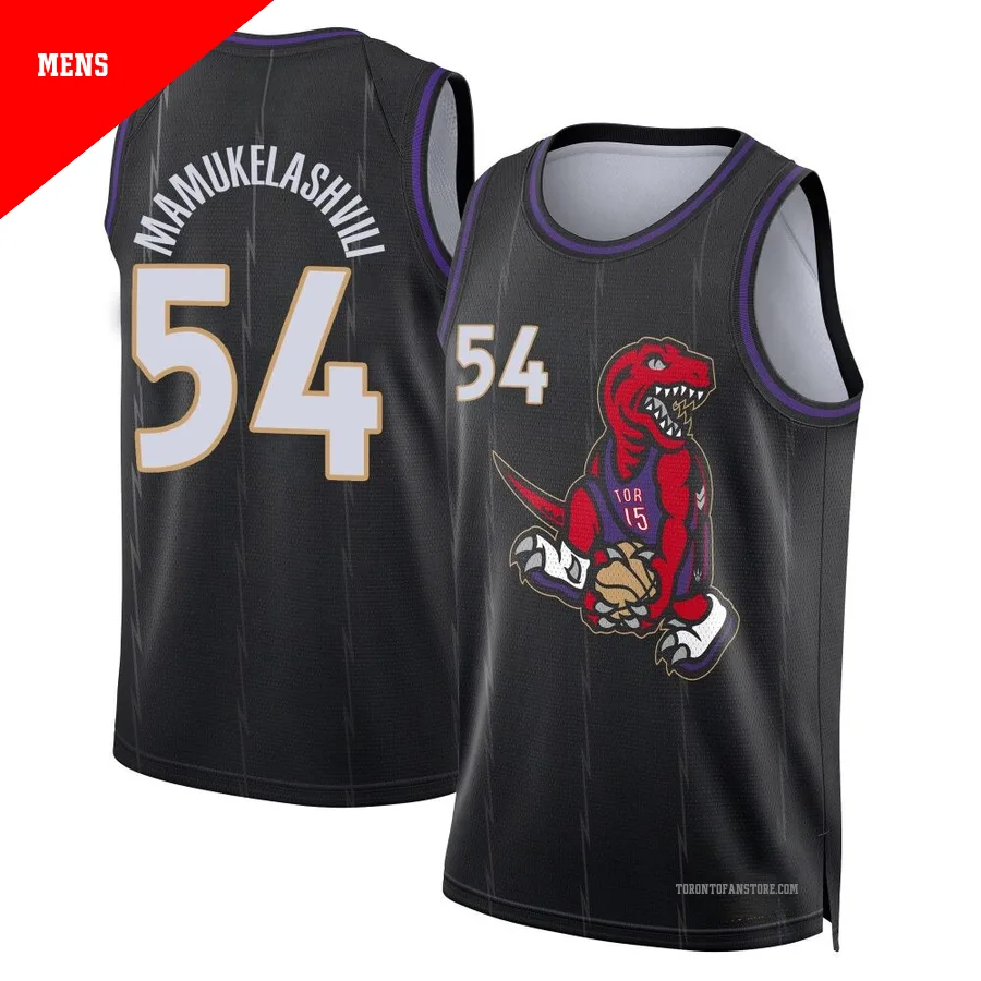 Men's Toronto Raptors Sandro Mamukelashvili ＃54 2024/25 Swingman Black City Edition Jersey