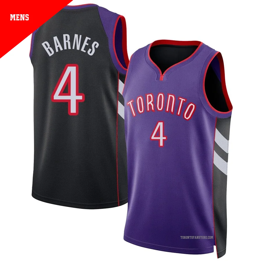 Men's Toronto Raptors Scottie Barnes ＃4 2024/25 Swingman Purple Classic Edition Jersey