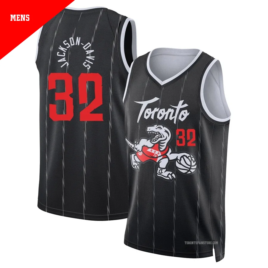 Men's Toronto Raptors Trayce Jackson-Davis ＃32 2025/26 Swingman Black City Edition Jersey