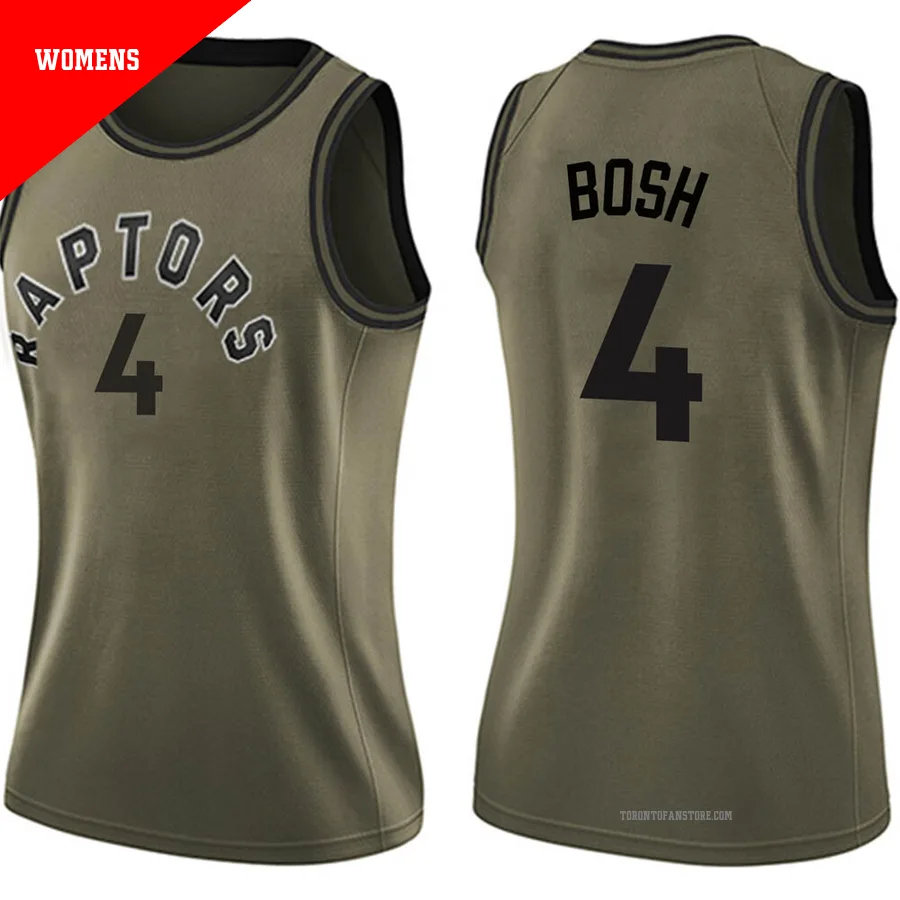 Women's Toronto Raptors Chris Bosh ＃4 Green Swingman Salute to Service Jersey