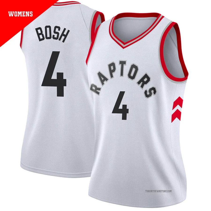 Women's Toronto Raptors Chris Bosh ＃4 White Swingman Jersey - Association Edition