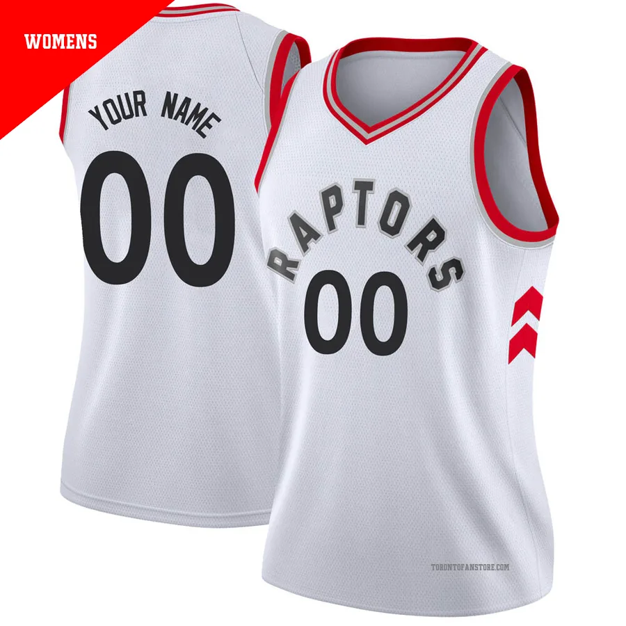 Women's Toronto Raptors Custom ＃00 White Swingman Jersey - Association Edition