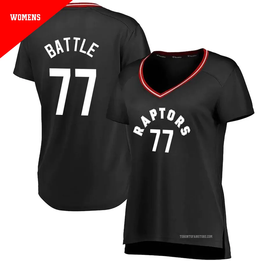 Women's Toronto Raptors Jamison Battle ＃77 Black Fast Break Jersey - Iconic Edition