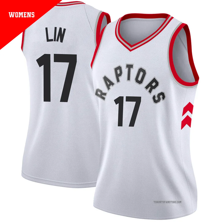Women's Toronto Raptors Jeremy Lin ＃17 White Swingman Jersey - Association Edition