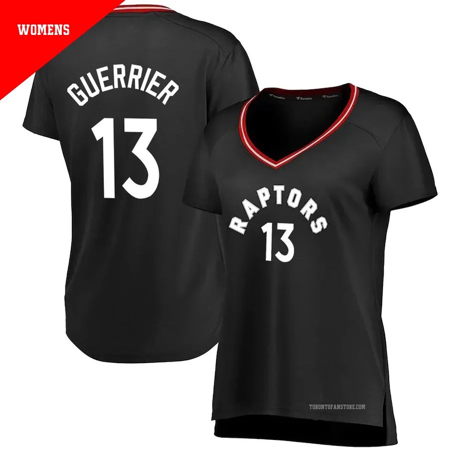 Women's Toronto Raptors Quincy Guerrier ＃13 Black Fast Break Jersey - Iconic Edition