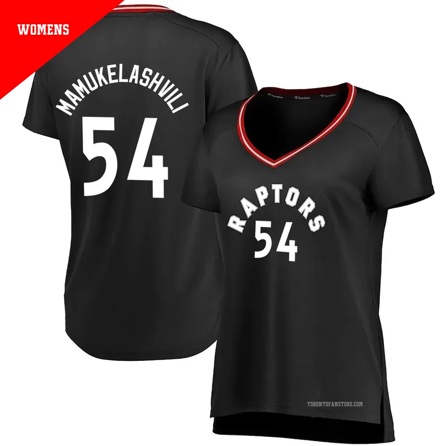 Women's Toronto Raptors Sandro Mamukelashvili ＃54 Black Fast Break Jersey - Iconic Edition