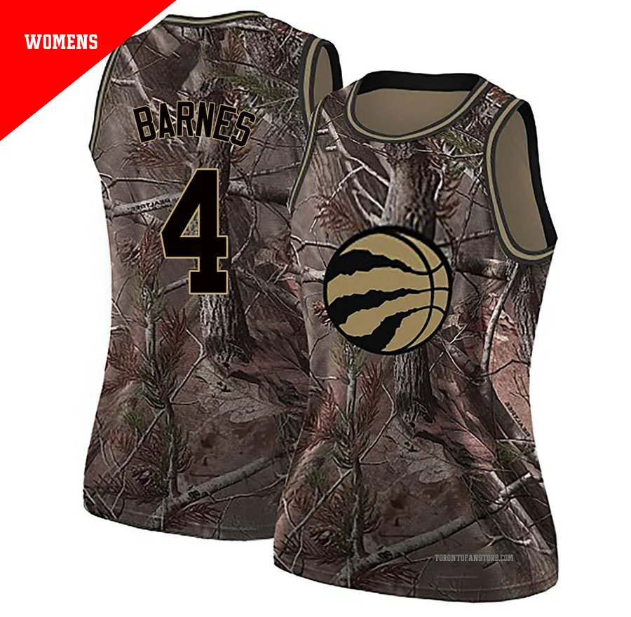 Women's Toronto Raptors Scottie Barnes ＃4 Camo Swingman Realtree Collection Jersey