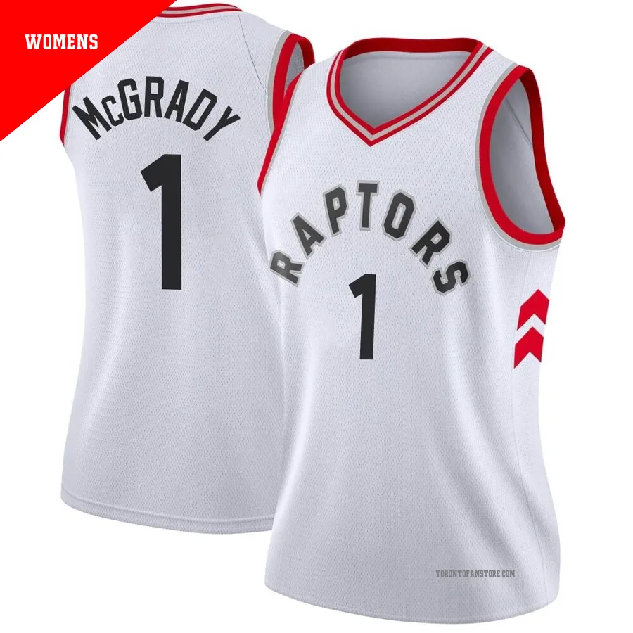 Women's Toronto Raptors Tracy McGrady ＃1 White Swingman Jersey - Association Edition