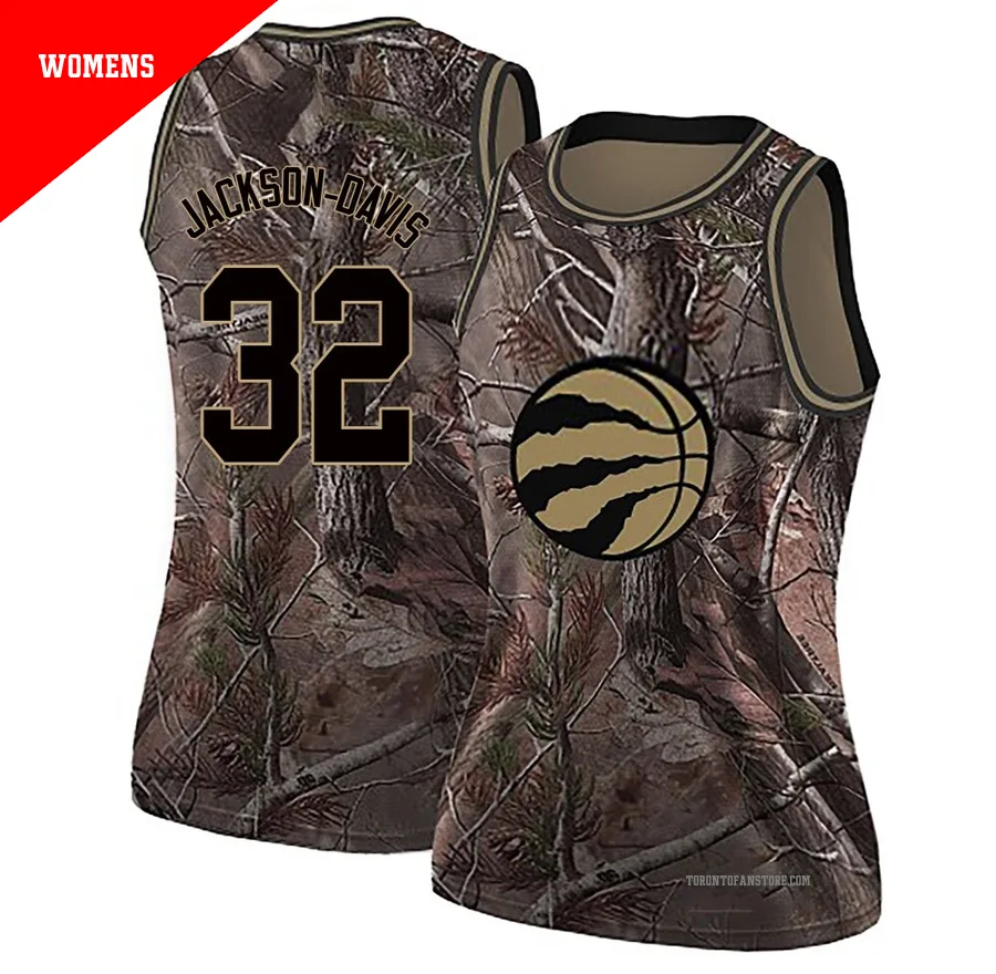 Women's Toronto Raptors Trayce Jackson-Davis ＃32 Camo Swingman Realtree Collection Jersey