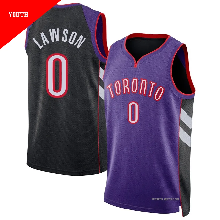 Youth Toronto Raptors A.J. Lawson ＃0 2024/25 Swingman Purple Classic Edition Jersey