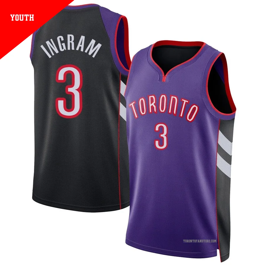 Youth Toronto Raptors Brandon Ingram ＃3 2024/25 Swingman Purple Classic Edition Jersey