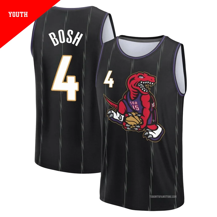 Youth Toronto Raptors Chris Bosh ＃4 2024/25 Black Fast Break City Edition Jersey