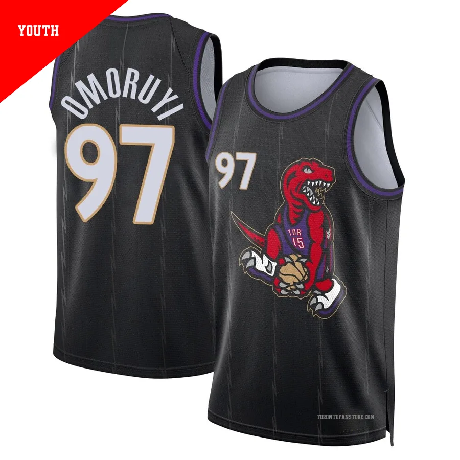 Youth Toronto Raptors Eugene Omoruyi ＃97 2024/25 Swingman Black City Edition Jersey