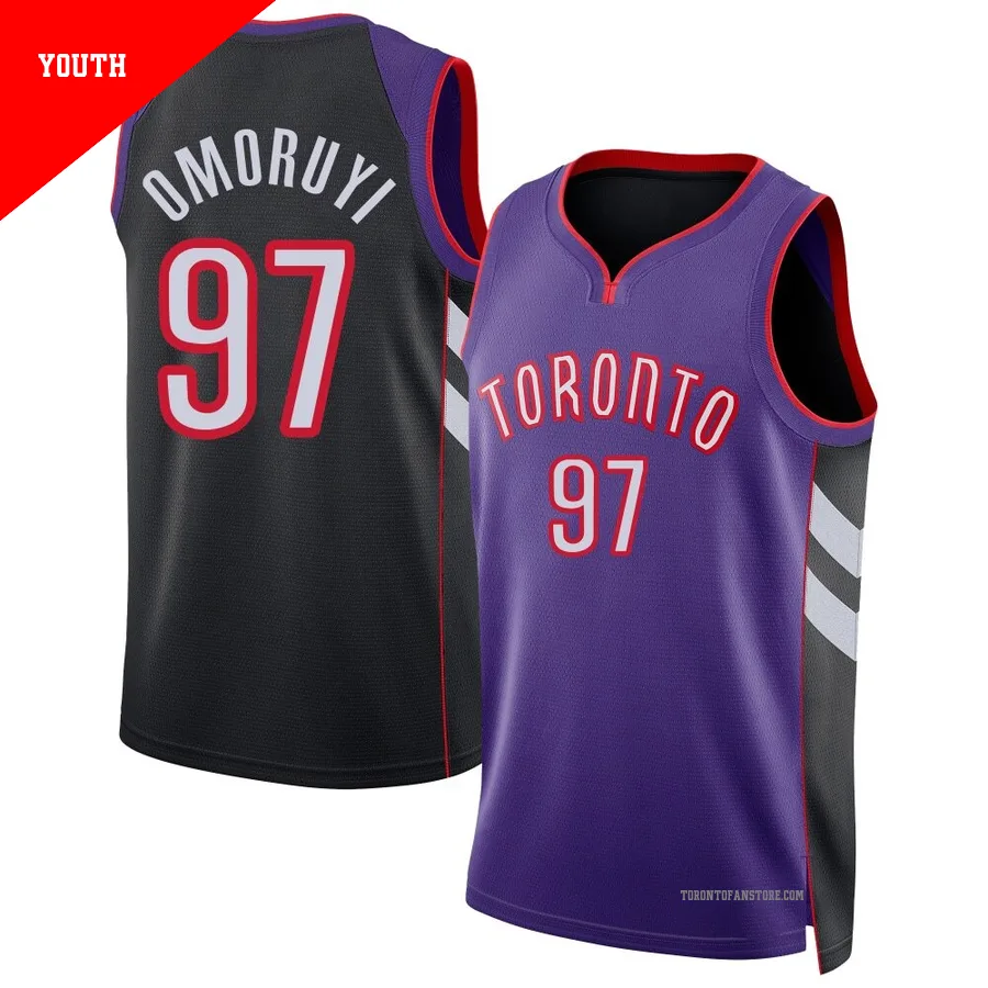 Youth Toronto Raptors Eugene Omoruyi ＃97 2024/25 Swingman Purple Classic Edition Jersey