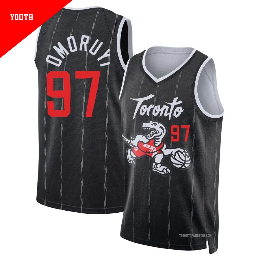 Youth Toronto Raptors Eugene Omoruyi ＃97 2025/26 Swingman Black City Edition Jersey