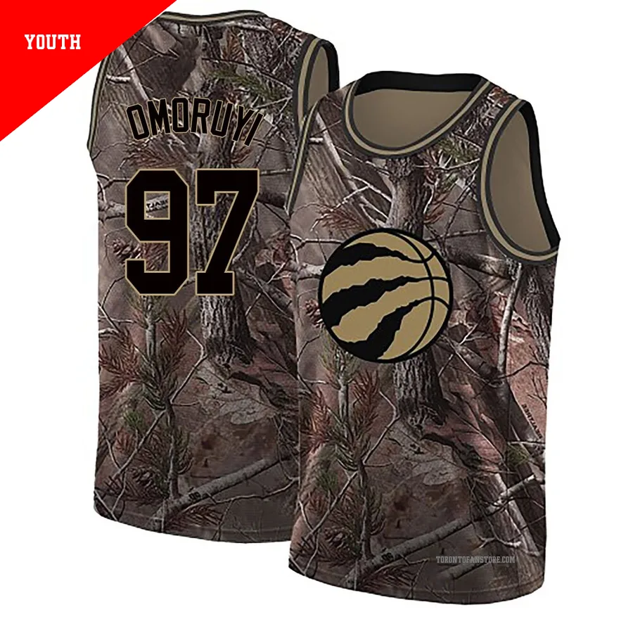 Youth Toronto Raptors Eugene Omoruyi ＃97 Camo Swingman Realtree Collection Jersey